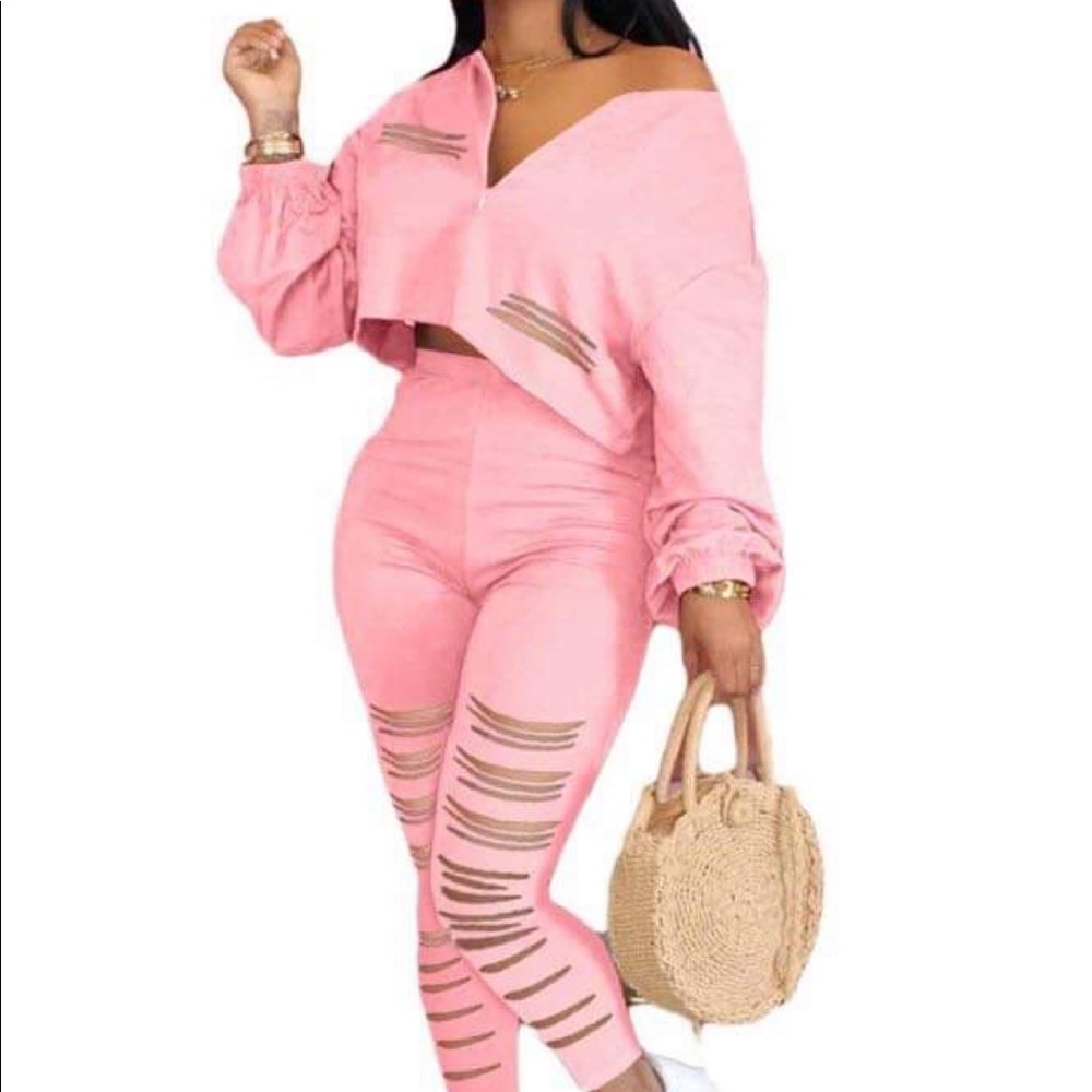 Set of top and pants stretchy